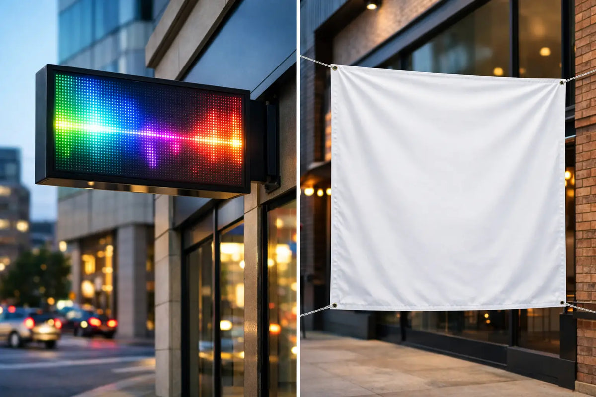 LED Signs vs Banners for Better Business Visibility