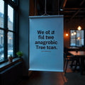 Snap hanging posters displayed indoors showcasing large text for promotional use.