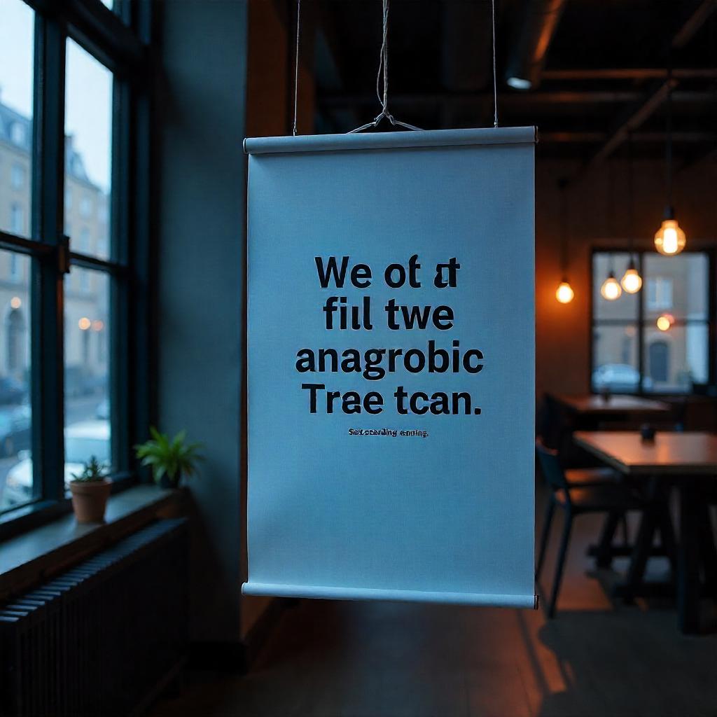 Snap hanging posters displayed indoors showcasing large text for promotional use.